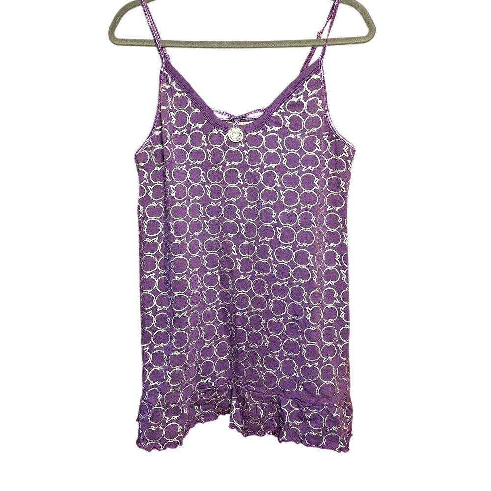 Apple Bottom Y2K Vintage babydoll dress purple silver apple print nighty mini